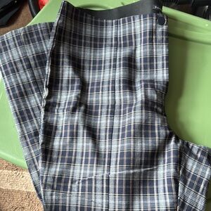 Plaid Trousers in Blue and Tan